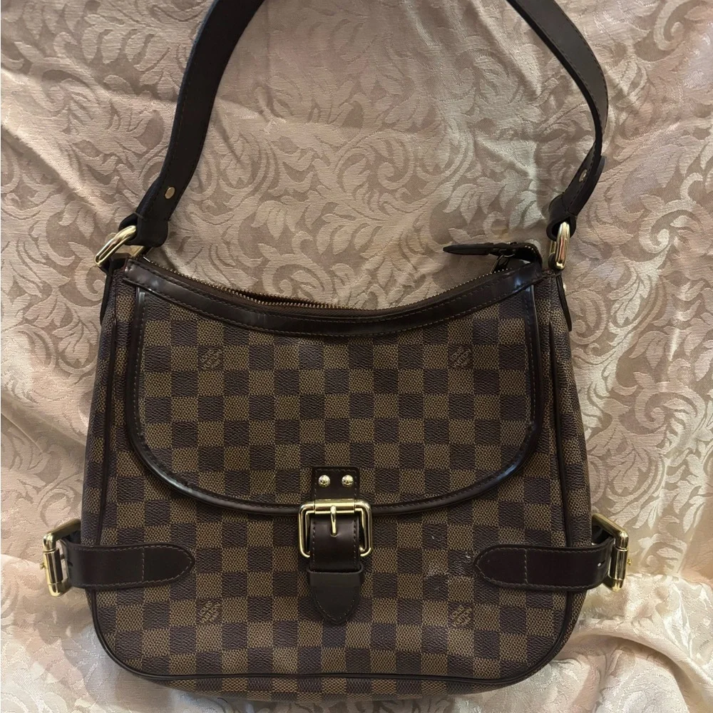 Brown Checkered Shoulder Bag - Picture 1 of 3